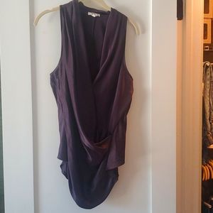 Helmut Lang Glass Suiting Drape front wrap tank blouse